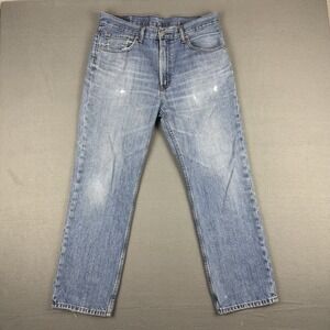 Levi's Jeans 516 Mens‎ 36x30 Blue Regular Straight Denim Pants Distressed Faded